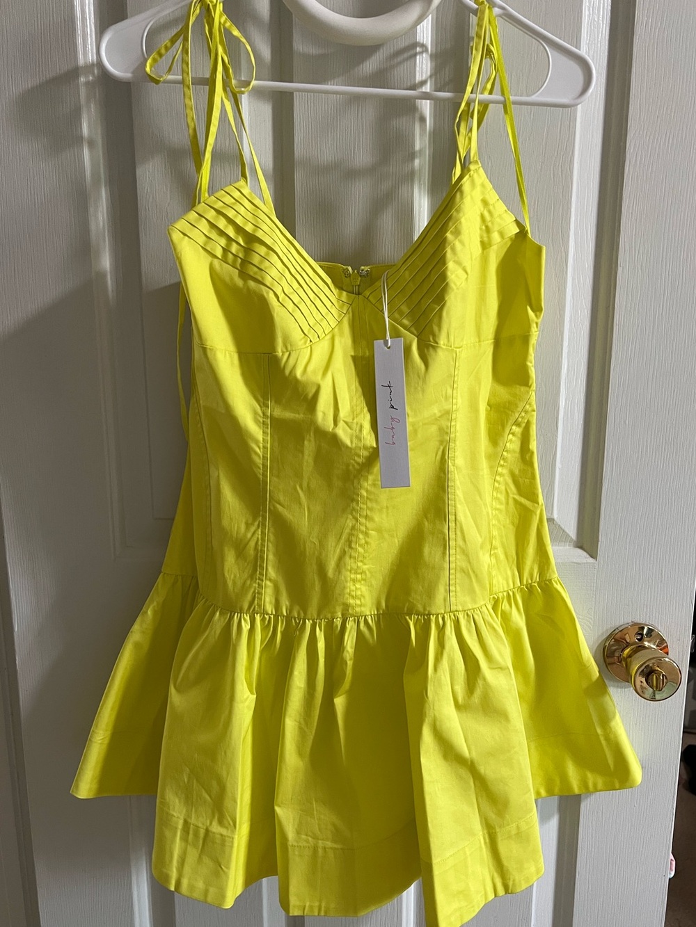 Baby Pink | Electric Neon Lemon Lime Ruffle Mini Dress